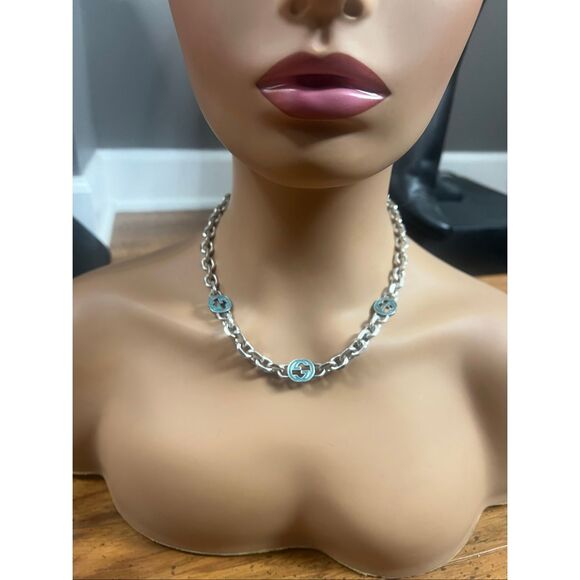 Gucci reversible gg silver tone necklace - Picture 2 of 13
